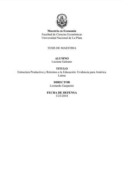 Estructura productiva y retornos a la educación: Evidencia para América Latina