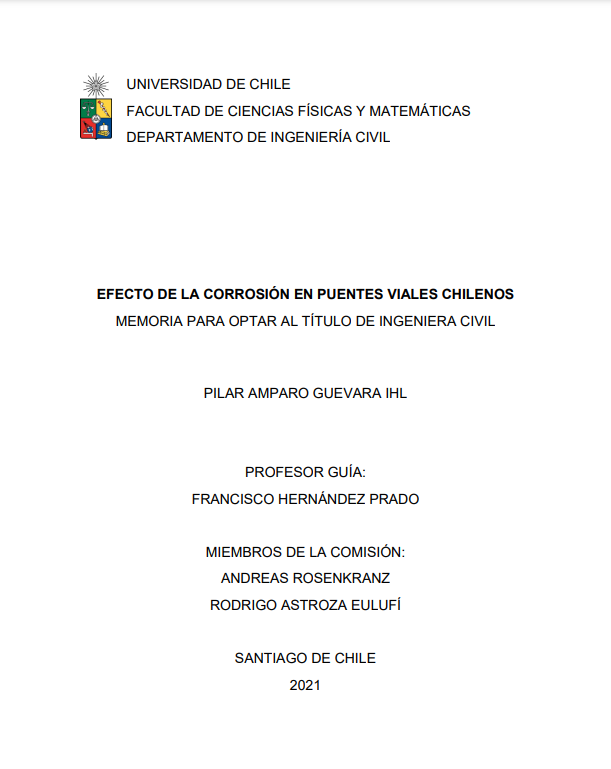 Efecto de la corrosión en puentes viales chilenos
