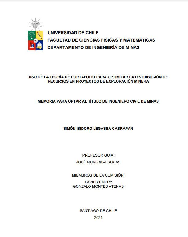 Uso de la teoría de portafolio para optimizar la distribución de recursos en proyectos de exploración minera