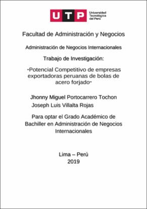 Potencial competitivo de empresas exportadoras peruanas de bolas de acero forjado