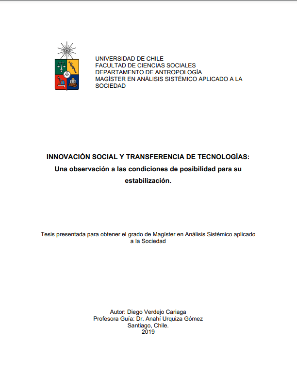 Innovación social y transferencia de tecnologías: Una observación a las condiciones de posibilidad para su estabilización