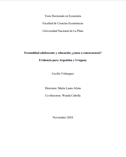 Fecundidad adolescente y educación ¿causa o consecuencia?