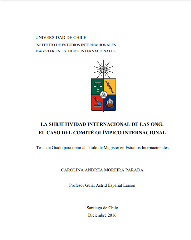 La subjetividad internacional de las ONG: el caso del Comité Olímpico Internacional