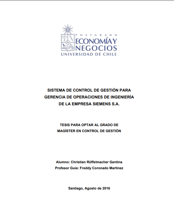 Sistema de control de gestión para gerencia de operaciones de ingeniería de la empresa Siemens S.A.