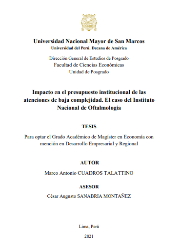 Impacto en el presupuesto institucional de las atenciones de baja complejidad. El caso del Instituto Nacional de Oftalmología