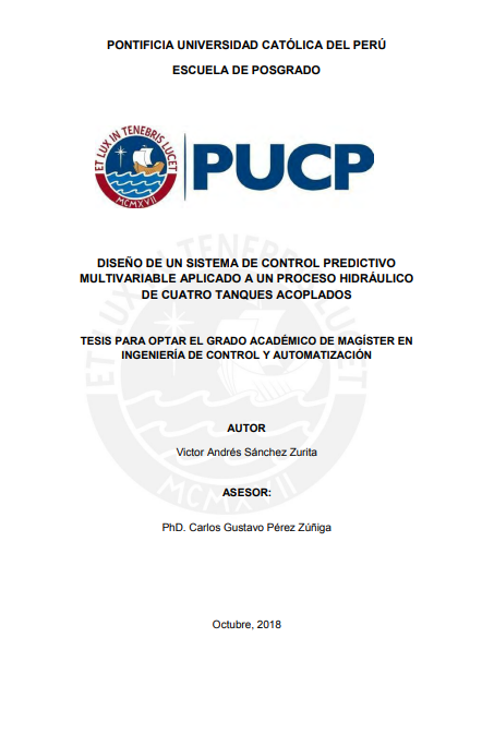 Diseño de un sistema de control predictivo multivariable aplicado a un proceso hidráulico de cuatro tanques acoplados