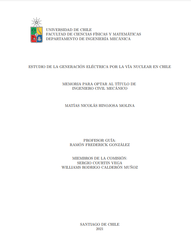 Estudio de la generación eléctrica por la vía nuclear en Chile