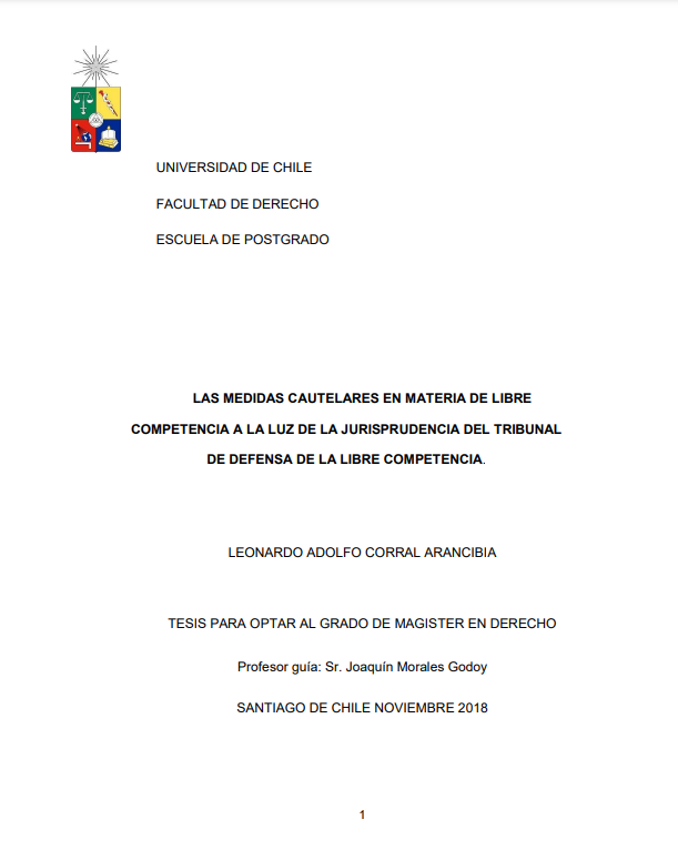 Las medidas cautelares en materia de libre competencia a la luz de la jurisprudencia del tribunal de defensa de la libre competencia