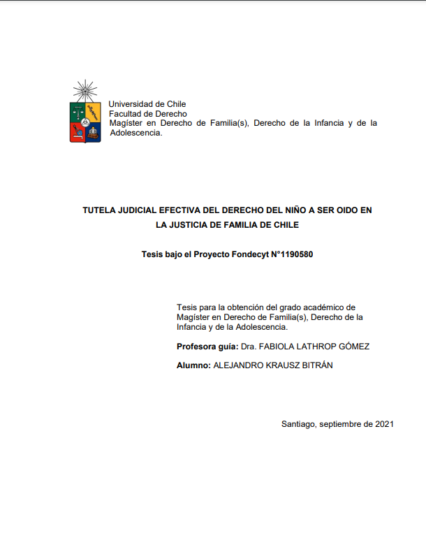 Tutela judicial efectiva del derecho del niño a ser oído en la justicia de familia de Chile