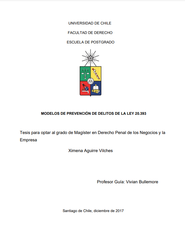 Modelos de prevención de delitos de la Ley 20.393