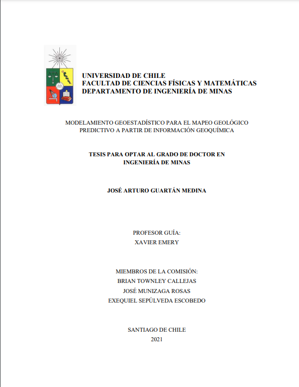 Modelamiento geoestadístico para el mapeo geológico predictivo a partir de información geoquímica