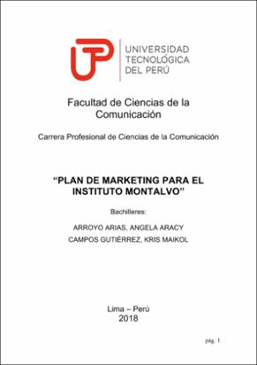 Plan de marketing para el instituto Montalvo