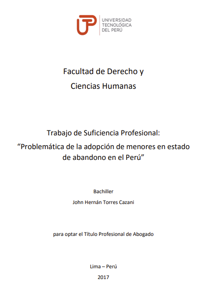 Problemática de la adopción de menores en estado de abandono en el Perú