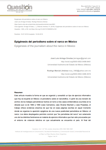 Epigénesis del periodismo sobre el narco en México