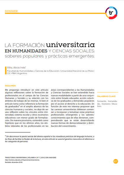 La formación universitaria en Humanidades y Ciencias Sociales