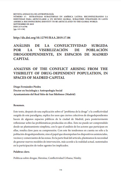 Análisis de la conflictividad surgida por la visibilización de población drogodependiente, en espacios de Madrid capital