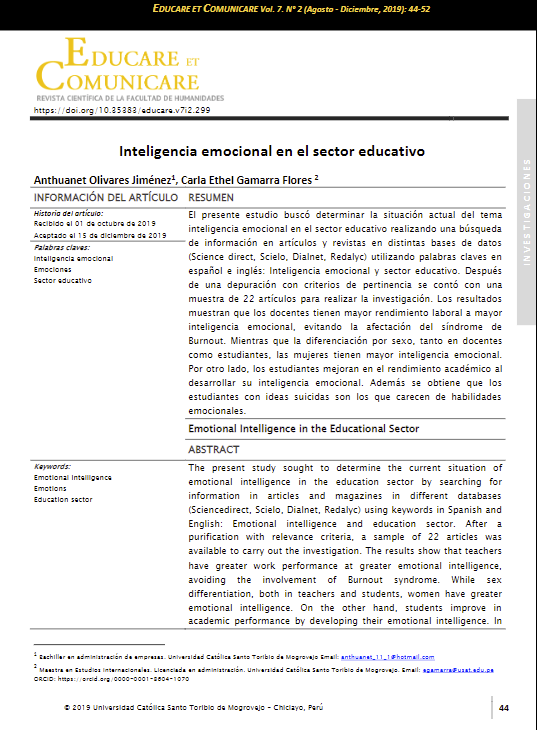 Inteligencia emocional en el sector educativo