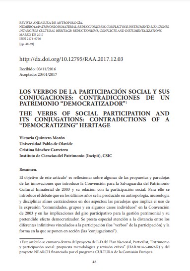 Los verbos de la participación social y sus conjugaciones: contradicciones de un patrimonio democratizador