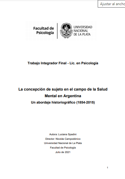 La concepción de sujeto en el campo de la Salud Mental en Argentina