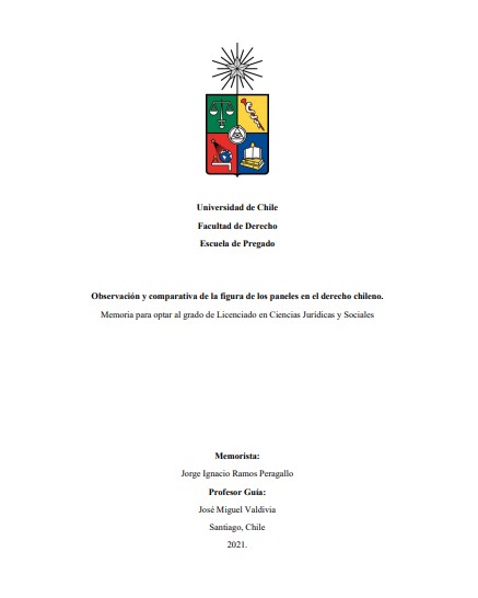 Observación y comparativa de la figura de los paneles en el derecho chileno