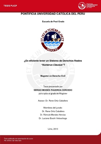 ¿Es eficiente tener un sistema de derechos reales &quot;numerus clausus&quot;?