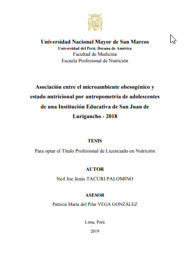 Asociación entre el microambiente obesogénico