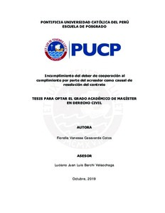 Incumplimiento del deber de cooperación al cumplimiento por parte del acreedor como causal de resolución del contrato