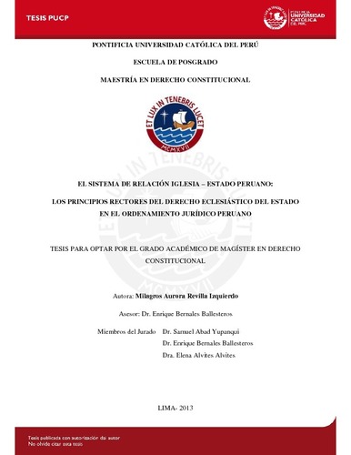 El sistema de relación iglesia - estado peruano