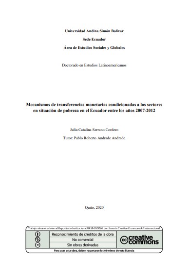 Mecanismos de transferencias monetarias condicionadas a los sectores en situación de pobreza en el Ecuador