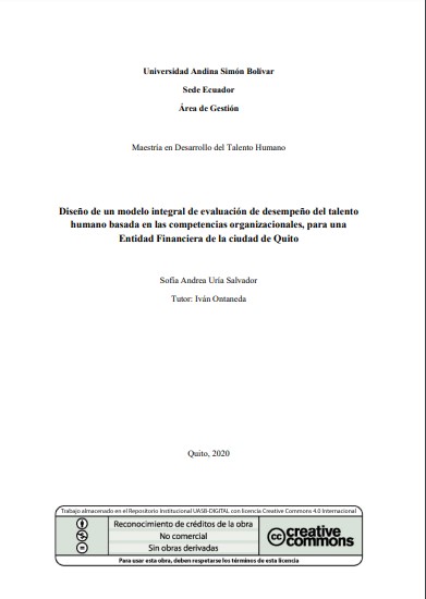 Diseño de un modelo integral de evaluación de desempeño del talento humano basada en las competencias organizacionales