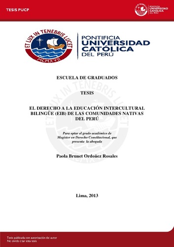 El derecho a la educación intercultural bilingüe (EIB) de las comunidades nativas del Perú