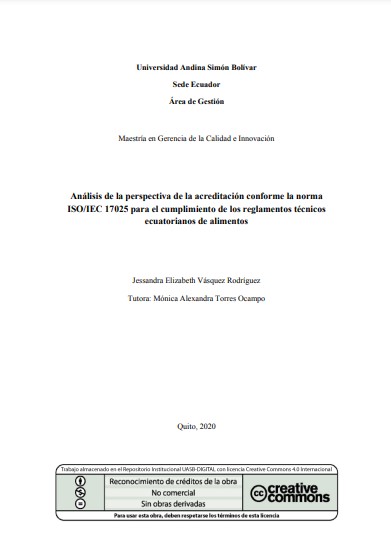 Análisis de la perspectiva de la acreditación conforme la norma ISO/IEC 17025 para el cumplimiento de los reglamentos técnicos