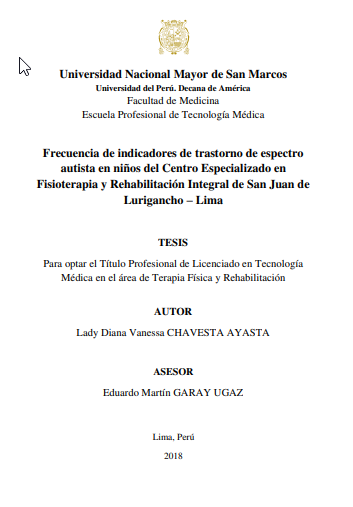 Frecuencia de indicadores de trastorno de espectro autista en niños