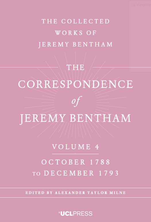 The Correspondence of Jeremy Bentham, Volume 4