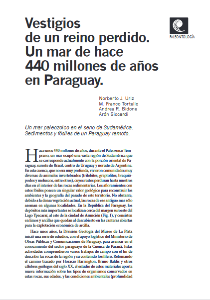 Vestigios de un reino perdido: un mar de hace 440 millones de años en Paraguay