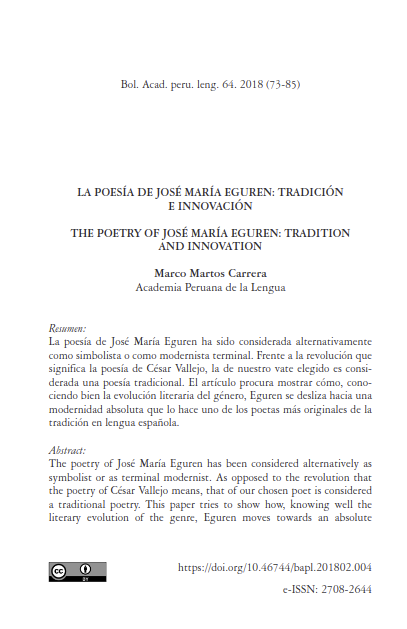 La poesía de José María Eguren: Tradición e innovación