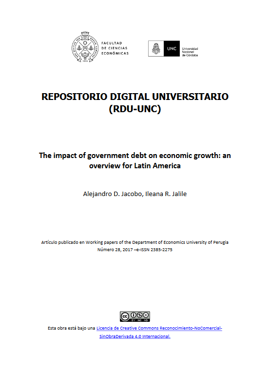 The impact of government debt on economic growth: an overview for Latin America