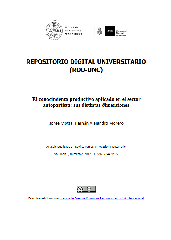 El conocimiento productivo aplicado en el sector autopartista