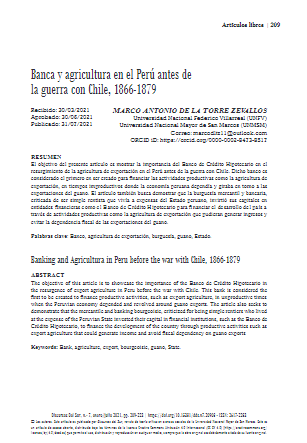 Banca y agricultura en el Perú antes de la guerra con Chile, 1866-1879