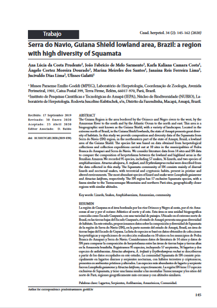 Serra do Navio, Guiana Shield lowland area, Brazil: a region with high diversity of Squamata