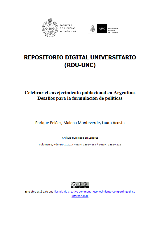 Celebrar el envejecimiento poblacional en Argentina. Desafíos para la formulación de políticas