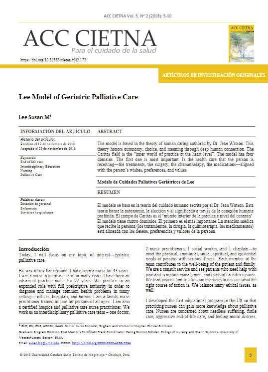 Lee Model of Geriatric Palliative Care