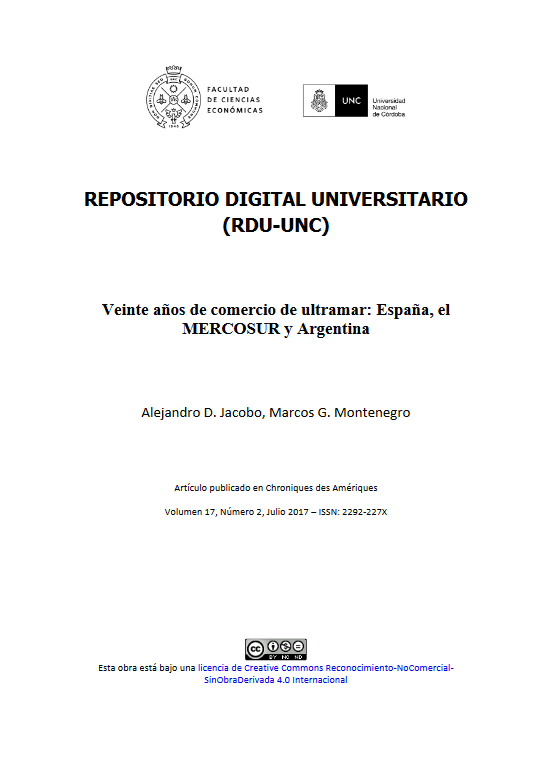 Veinte años de comercio de ultramar: España, el MERCOSUR y Argentina