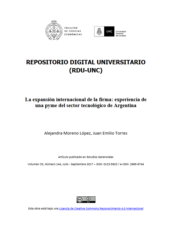 La expansión internacional de la firma: experiencia de una pyme del sector tecnológico de Argentina