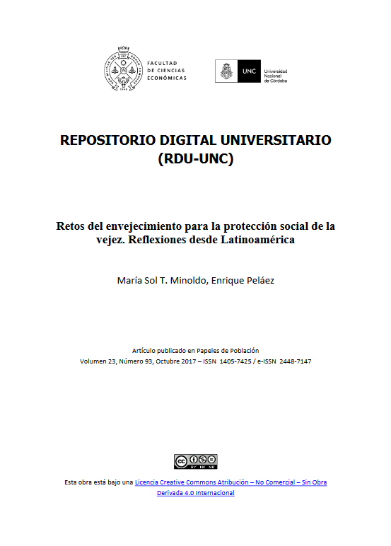 Retos del envejecimiento para la protección social de la vejez. Reflexiones desde Latinoamérica