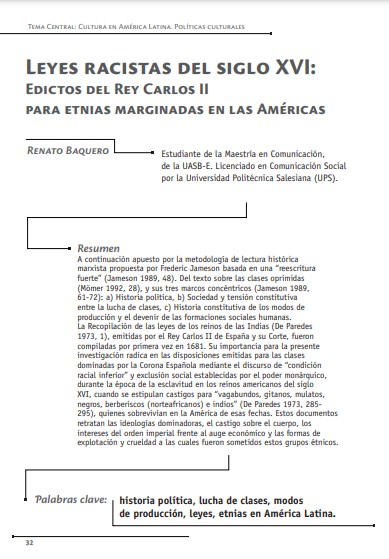 Leyes racistas del siglo XVI: Edictos del Rey Carlos II para etnias marginadas en las Américas