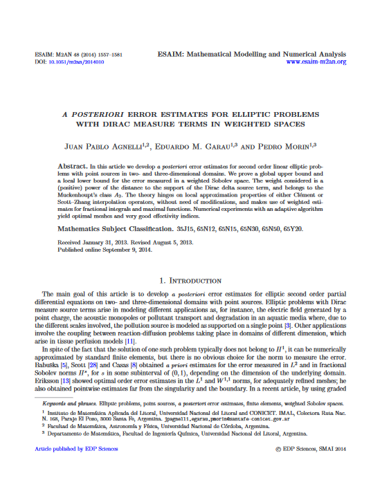 A posteriori error estimates for elliptic problems with Dirac measure terms in weighted spaces