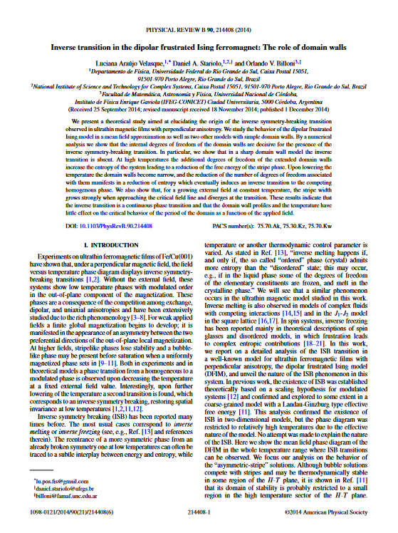 Inverse transition in the dipolar frustrated Ising ferromagnet