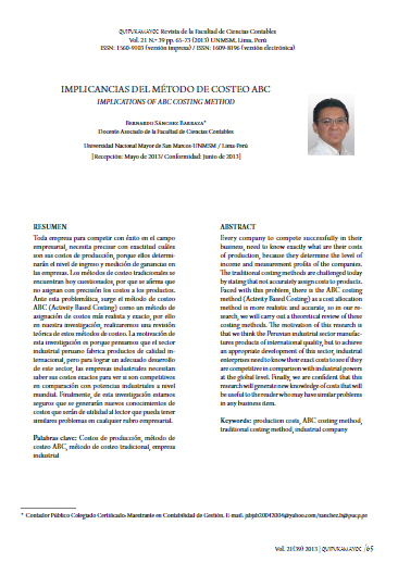 IMPLICANCIAS DEL MÉTODO DE COSTEO ABC