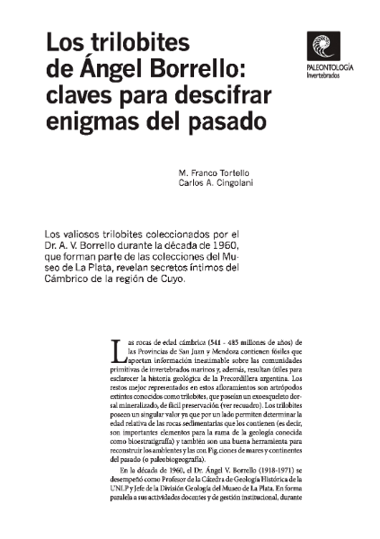 Los trilobites de Ángel Borrello: claves para descifrar enigmas del pasado